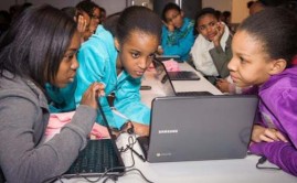 Girls at Google's Made with Code Event