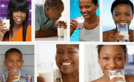 African Americans drinking milk