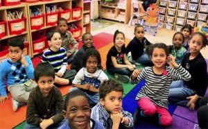 Black and Hispanic Children Speaking Chinese