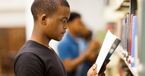 Black student reading