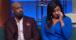 Kyle Norman of Jagged Edge With His Wife on the Steve Harvey Show