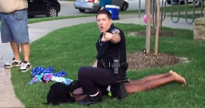 White Officer Pinned Down Teen Black Girl