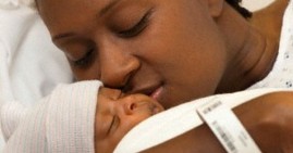 Black woman with premature baby