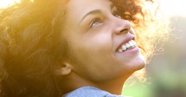 Black woman getting Vitamin D from sunshine