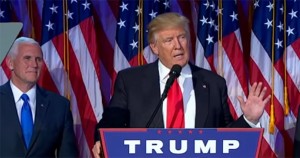 Donald Trump discussing his plan for his first 100 days in the White House