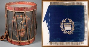 Jordan B. Noble Infantry Snare Drum and Flag of the Battle of New Orleans
