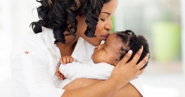 Black mother with baby