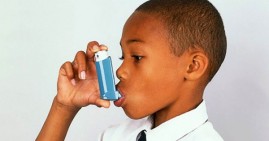African American boy with asthma