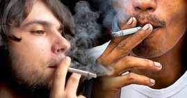 African American and white smoker