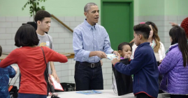 President Obama with Low Income Students