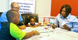 Black family playing Magnobrain game