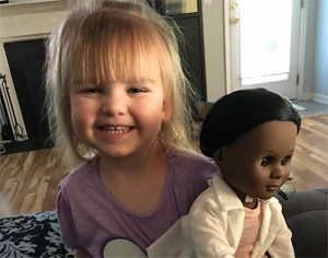 2-year old girl Sophia who prefers a Black doll