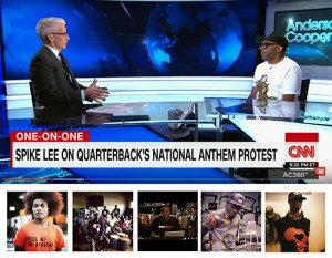 Spike Lee on CNN wearing Personal Advisory