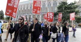 Protestors in Seattle for a minimum wage increase