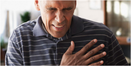 Black man having a heart attack
