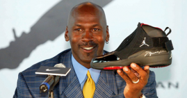 Michael Jordan with Nike shoes