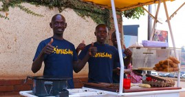 Black street vendors in Uganda