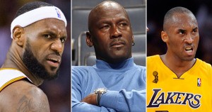 Michael Jordan, Kobe Bryant, and Lebron James