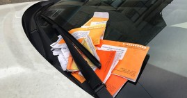 Car with parking ticket