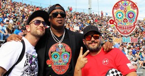Master P promotes his new Sugar Skull Rum at a NASCAR event