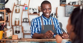 Black-owned store with customers
