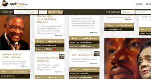 BlackFacts.com homepage snapshot