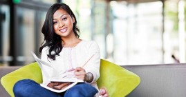 African American student on campus