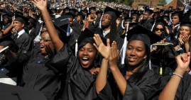 African American students at graduation