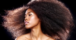 Black woman with hair growth