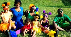 Shy Santiago, founder of Learn a Language For Fun, and her children