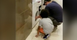 Antony Helsinki, father caught on camera sending his child to steal in a vending machine