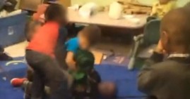 Children fighting at a daycare