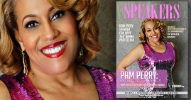 Pam Perry on the cover of Speakers Magazine
