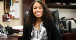 Kristine Guillaume, the first Black woman president of Harvard's newspaper