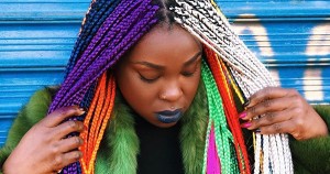 Black woman showing self love