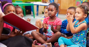 African American children reading books