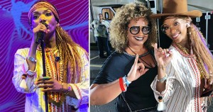 Singer Brandy with the founder of Shannon Stclair Jewelry in Miami