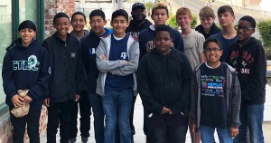 12 students and their coach from Kepler Neighborhood School in Fresno, California