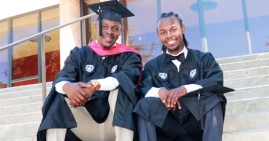 Antonio and Brandon Gathers, the father and song who graduated college at the same time