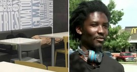 Simon Child, homeless Dad sleeping at McDonald's