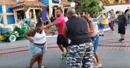 Family members fighting at Disneyland