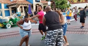 Family members fighting at Disneyland