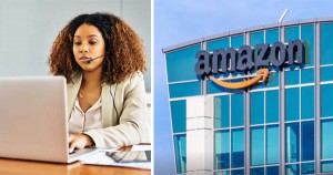 Amazon employee working at home