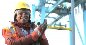 African American worker in construction