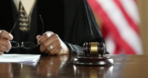 African American judge in a courtroom