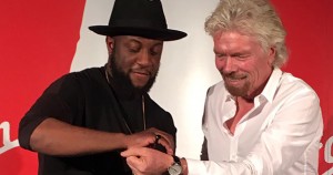 Will Adoasi, founder of Vitae London watches, with Richard Branson