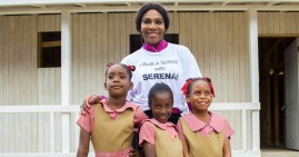 Serena Williams with students
