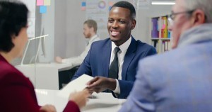 African American man applying for working capital loan