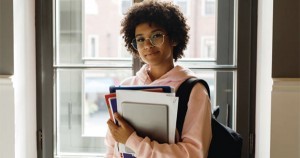 Black woman in college
