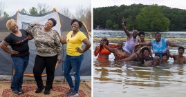 Campers at the Melanated Campout in Georgia